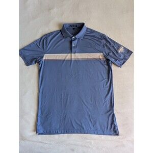 Peter Millar Crown Crafted Performance Polo Mens Large Blue Striped Gameday Cup